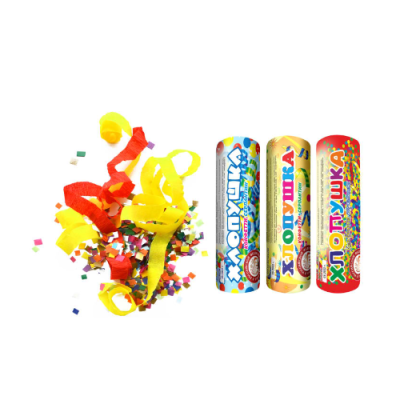 Набор ( 3конф.+3серп.) Набор хлопушек купить в Вилюйске | vilyujsk.salutsklad.ru